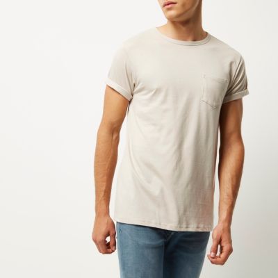 Ecru chest pocket T-shirt
